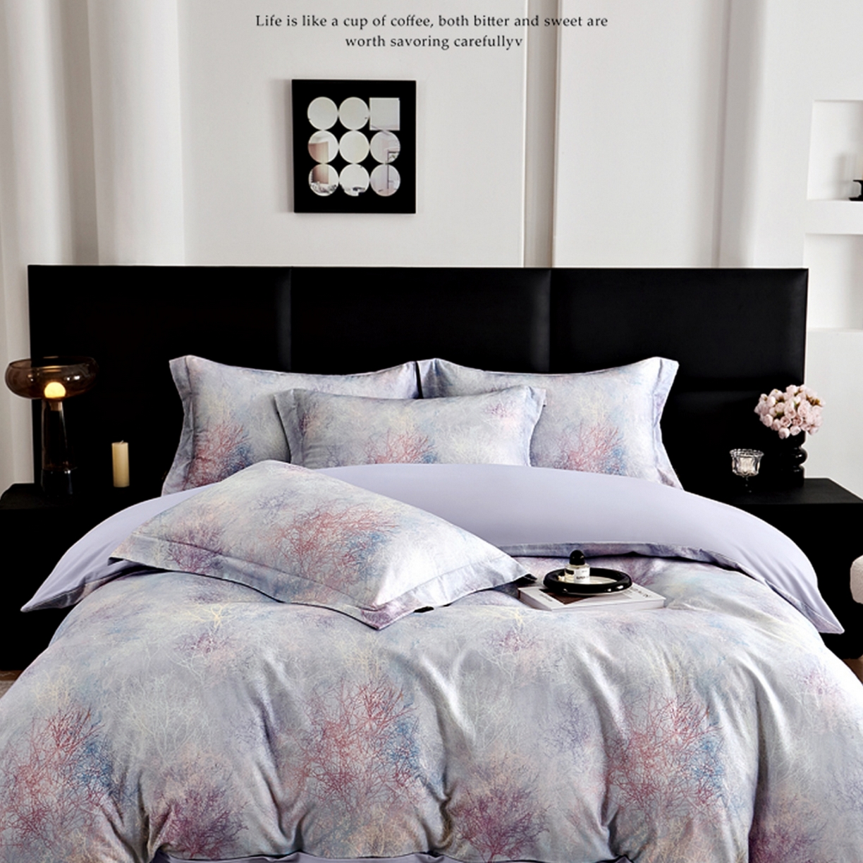 91家纺网 家纺一手货源 找家纺 （总）芯丝路家纺 2026新款全棉磨毛数码印花四件套（简约款）