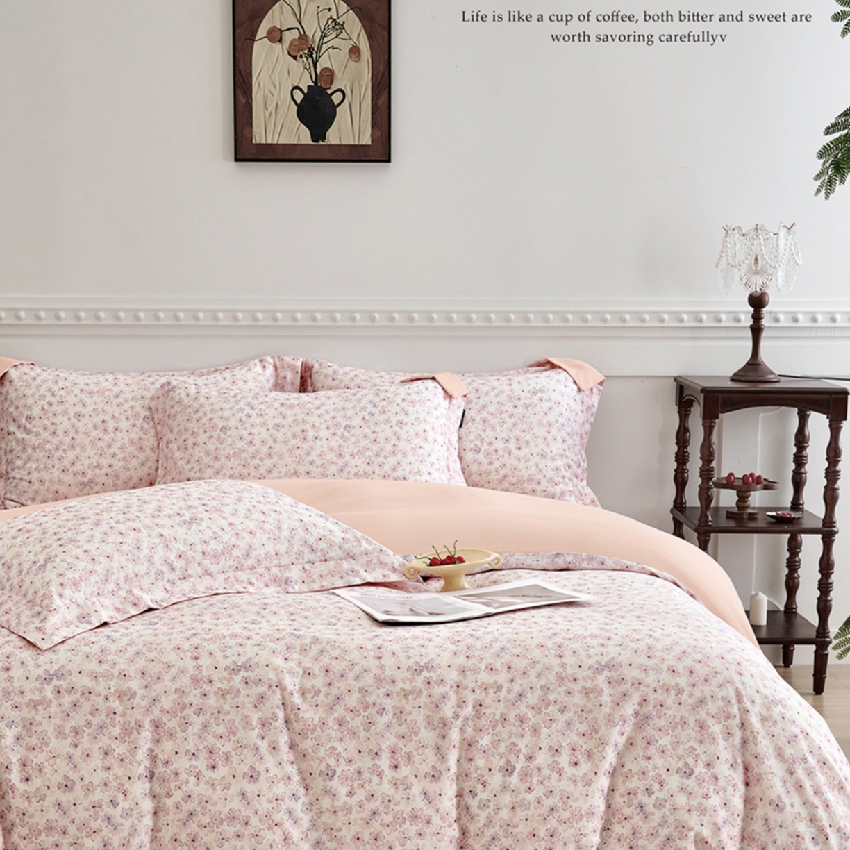 91家纺网 家纺一手货源 找家纺 （总）芯丝路家纺 2026新款全棉磨毛数码印花四件套（简约款）