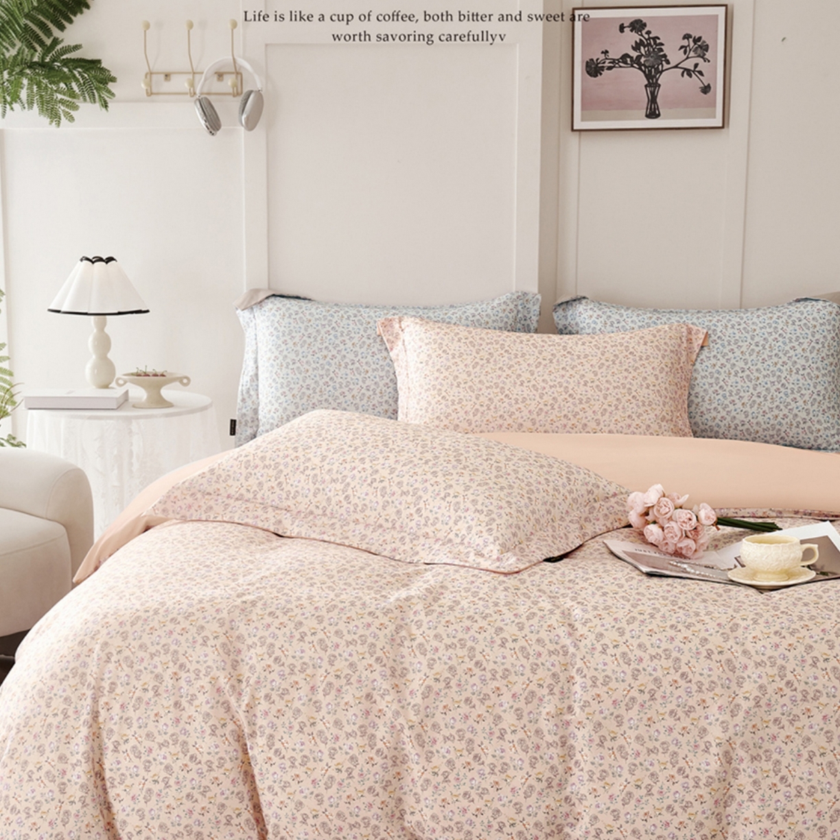 91家纺网 家纺一手货源 找家纺 （总）芯丝路家纺 2026新款全棉磨毛数码印花四件套（简约款）