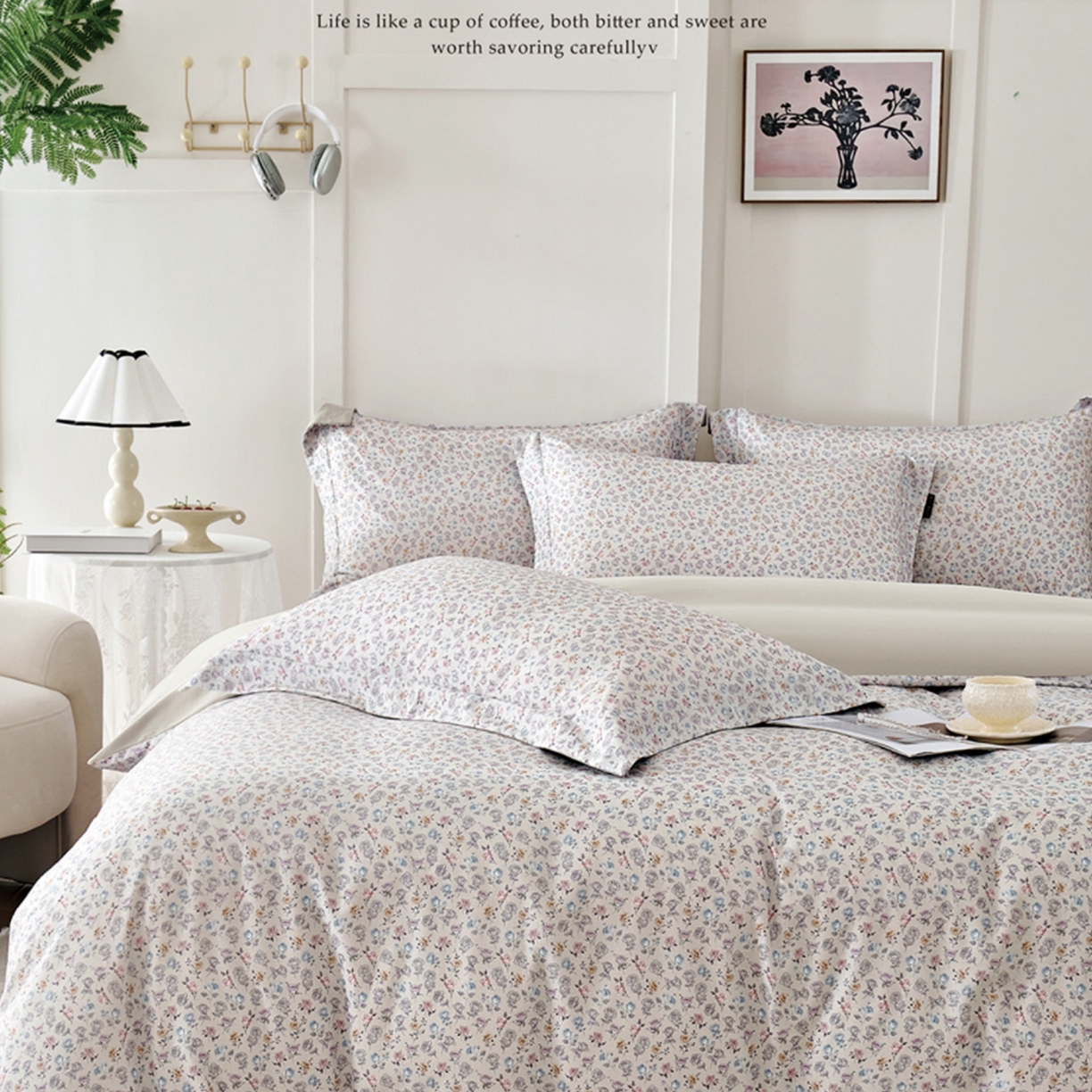 91家纺网 家纺一手货源 找家纺 （总）芯丝路家纺 2026新款全棉磨毛数码印花四件套（简约款）