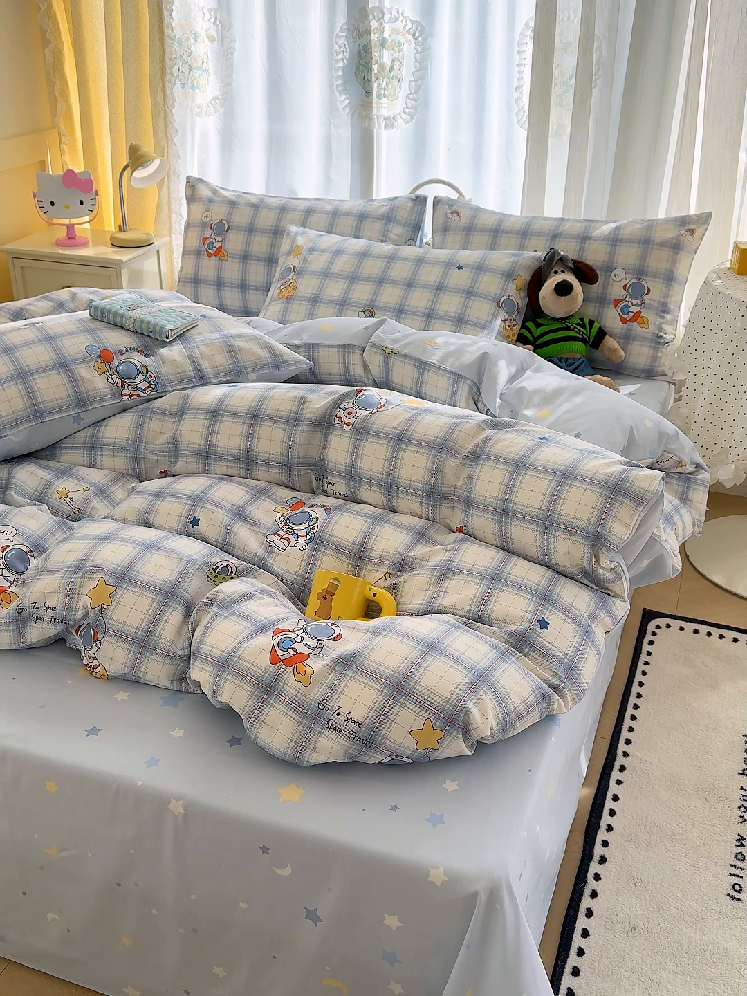 91家纺网 家纺一手货源 找家纺 铺尚美家纺 2026新款12868新疆全棉纯棉印花四件套（提供质检报告 快乐星球