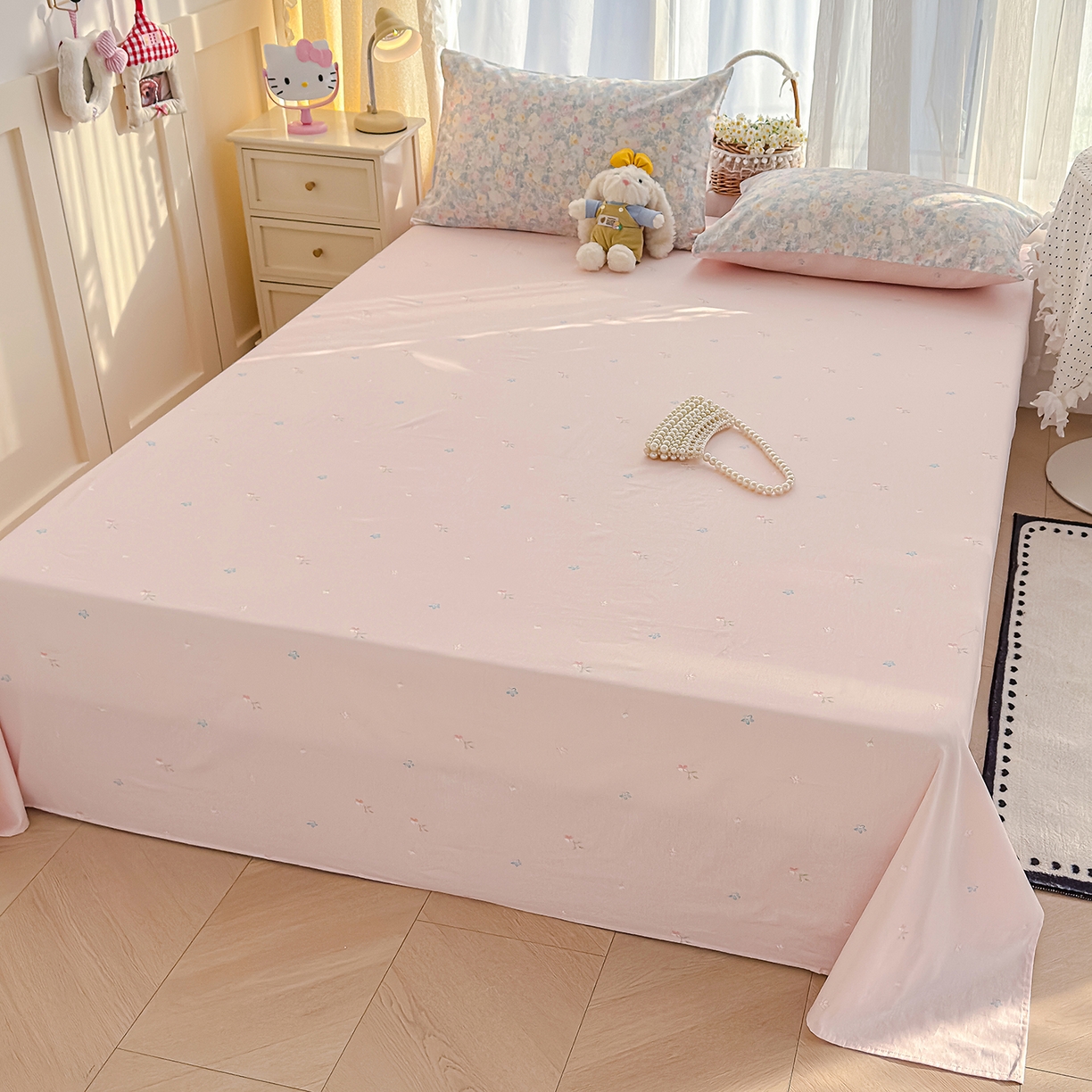 91家纺网 家纺一手货源 找家纺 铺尚美家纺 2026新款12868新疆全棉纯棉印花四件套（提供质检报告 岚花绪-灰