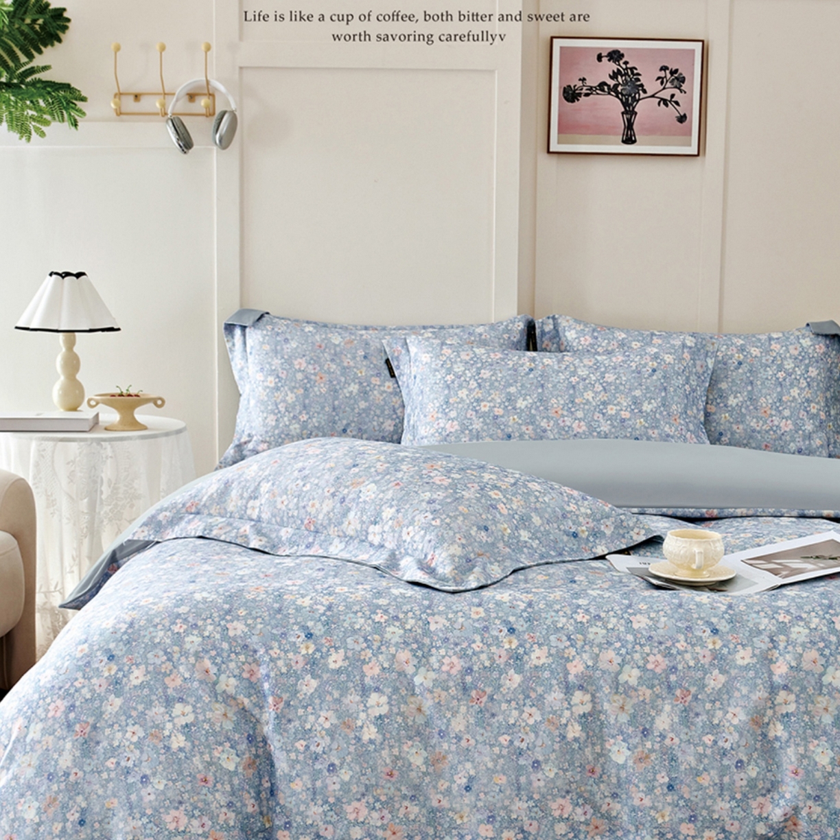 91家纺网 家纺一手货源 找家纺 （总）芯丝路家纺 2026新款全棉磨毛数码印花四件套（简约款）