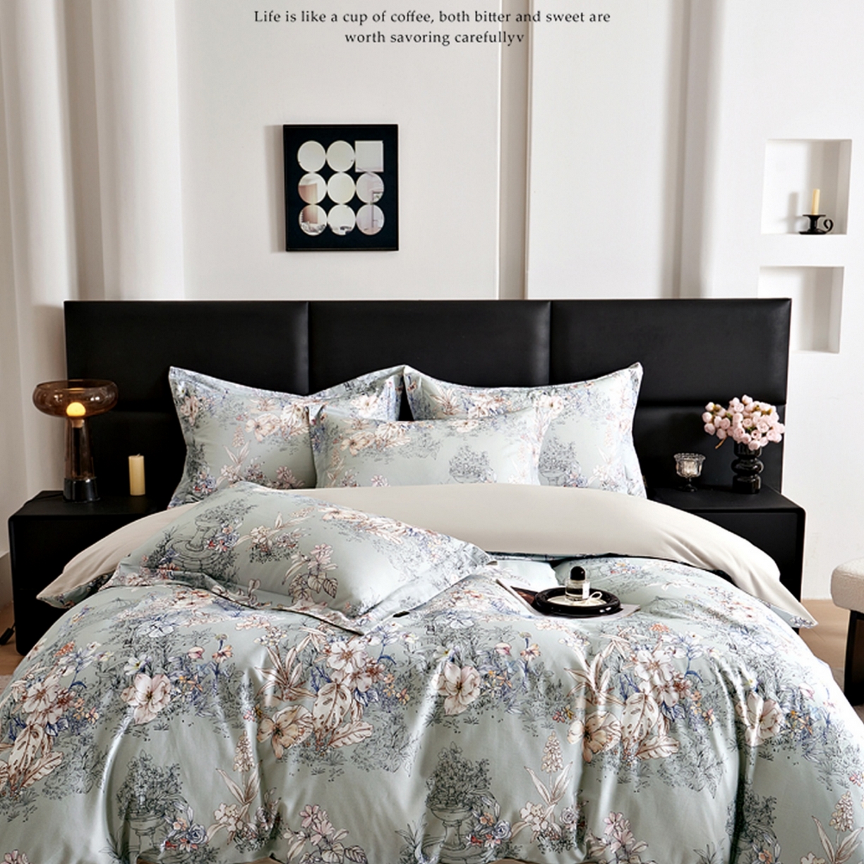 91家纺网 家纺一手货源 找家纺 （总）芯丝路家纺 2026新款全棉磨毛数码印花四件套（简约款）