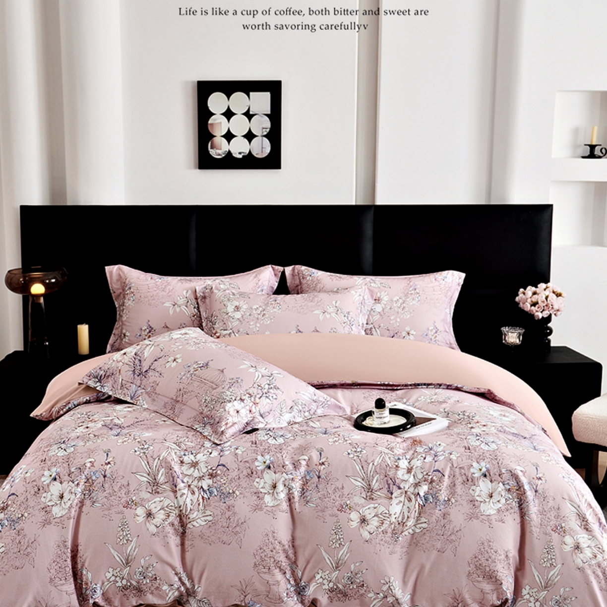 91家纺网 家纺一手货源 找家纺 （总）芯丝路家纺 2026新款全棉磨毛数码印花四件套（简约款）