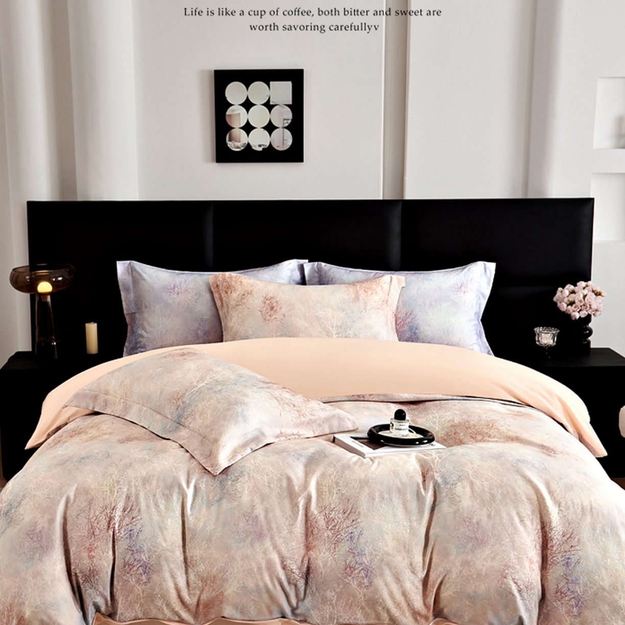 91家纺网 家纺一手货源 找家纺 （总）芯丝路家纺 2026新款全棉磨毛数码印花四件套（简约款）