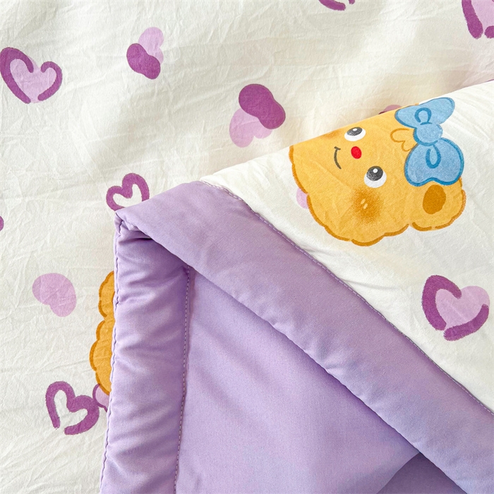 91家纺网 家纺一手货源 找家纺 爱屋及屋 2026新款小清新水洗棉棉花夏被夏凉被空调被 豹纹小熊