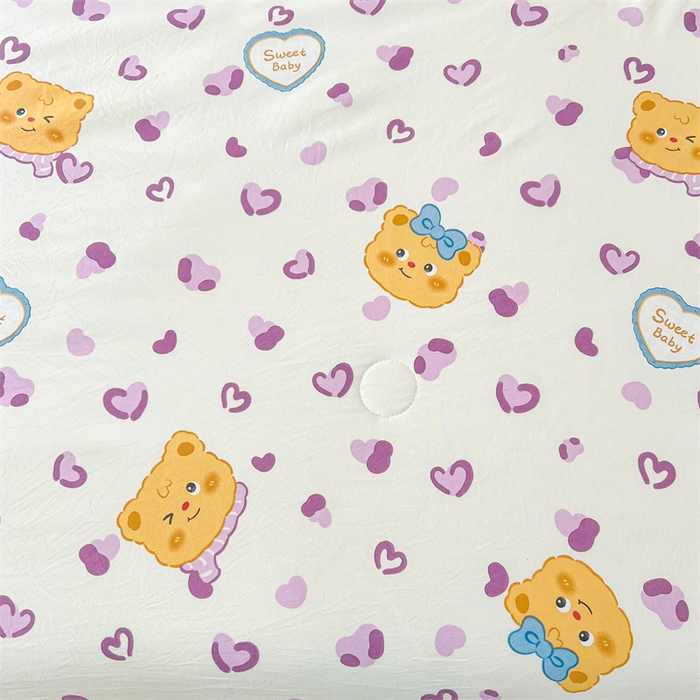 91家纺网 家纺一手货源 找家纺 爱屋及屋 2026新款小清新水洗棉棉花夏被夏凉被空调被 豹纹小熊