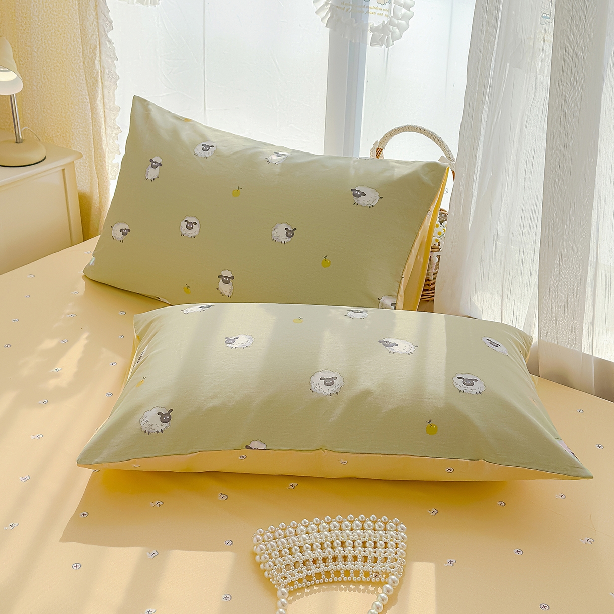 91家纺网 家纺一手货源 找家纺 铺尚美家纺 2026新款12868新疆全棉纯棉印花四件套（提供质检报告 抹茶小羊