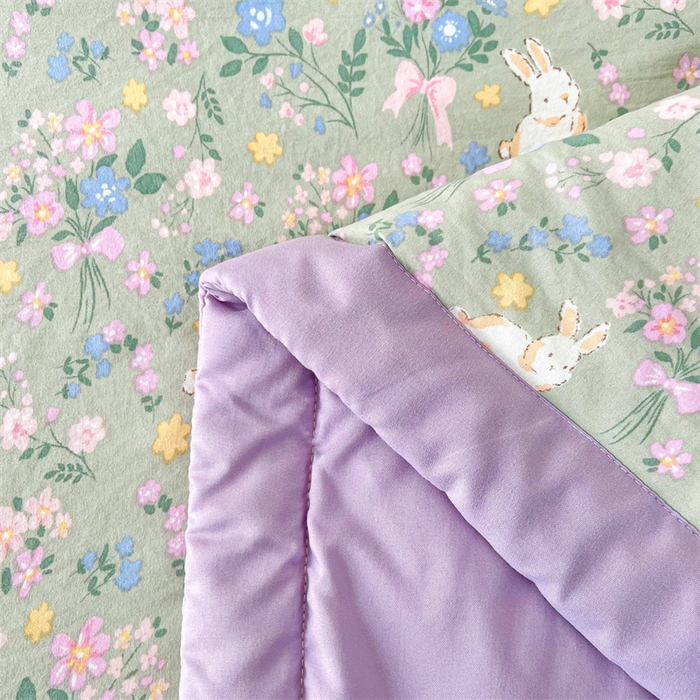 91家纺网 家纺一手货源 找家纺 爱屋及屋 2026新款小清新水洗棉棉花夏被夏凉被空调被 春意