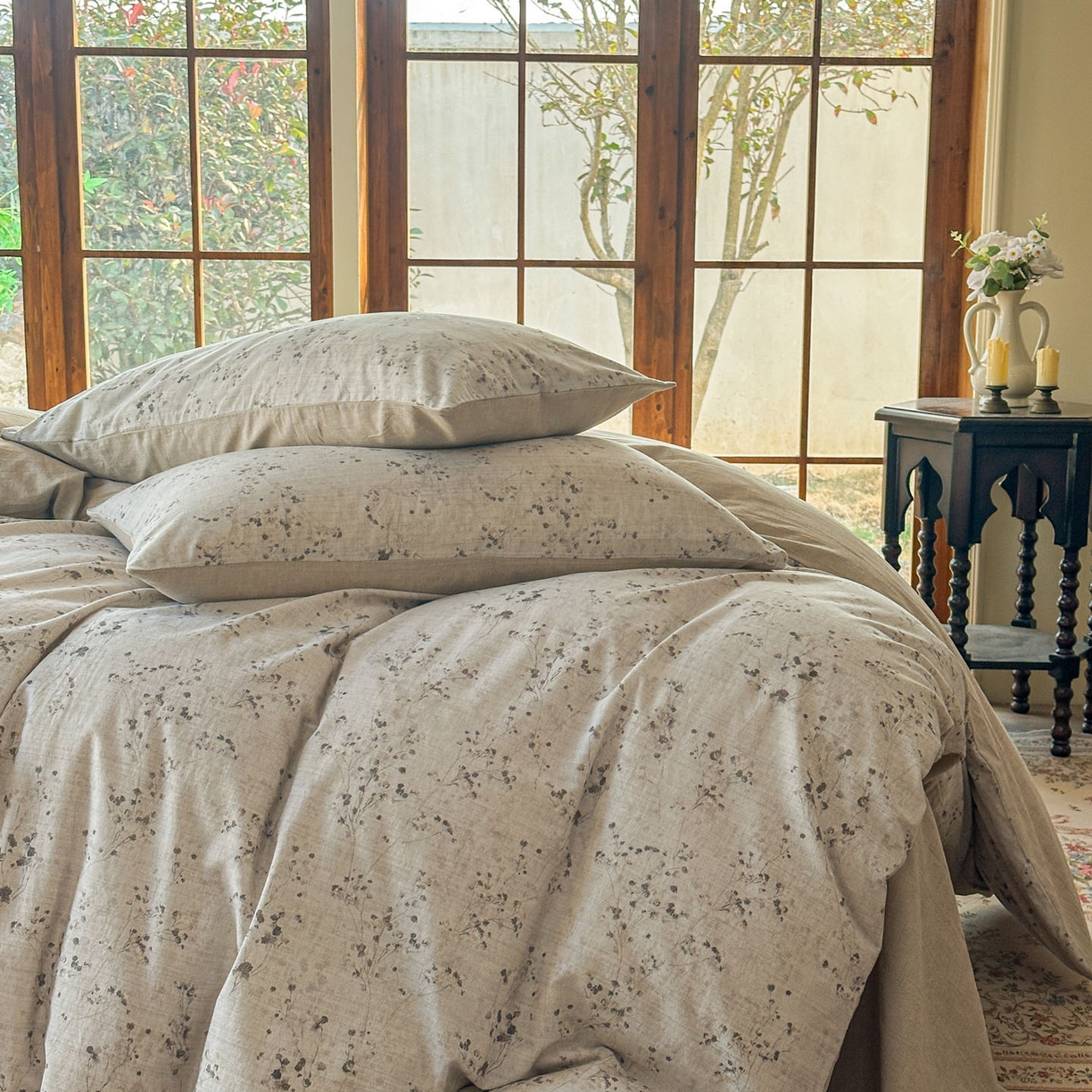 91家纺网 家纺一手货源 找家纺 （总）田野 2026新款全棉棉麻四件套-碎花系列