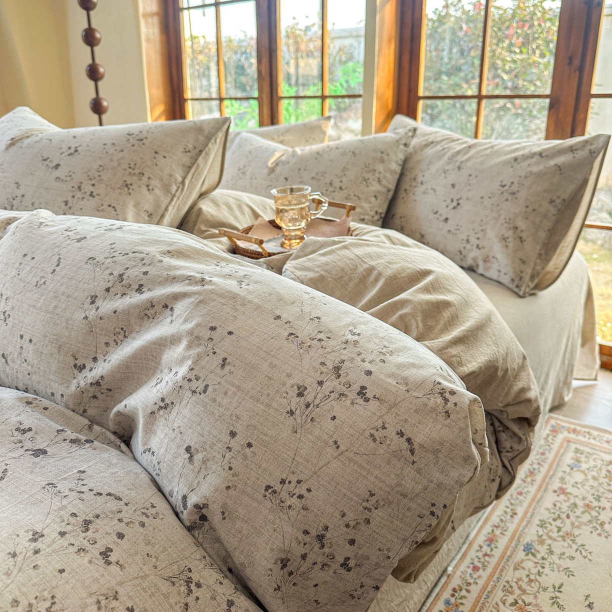 91家纺网 家纺一手货源 找家纺 （总）田野 2026新款全棉棉麻四件套-碎花系列