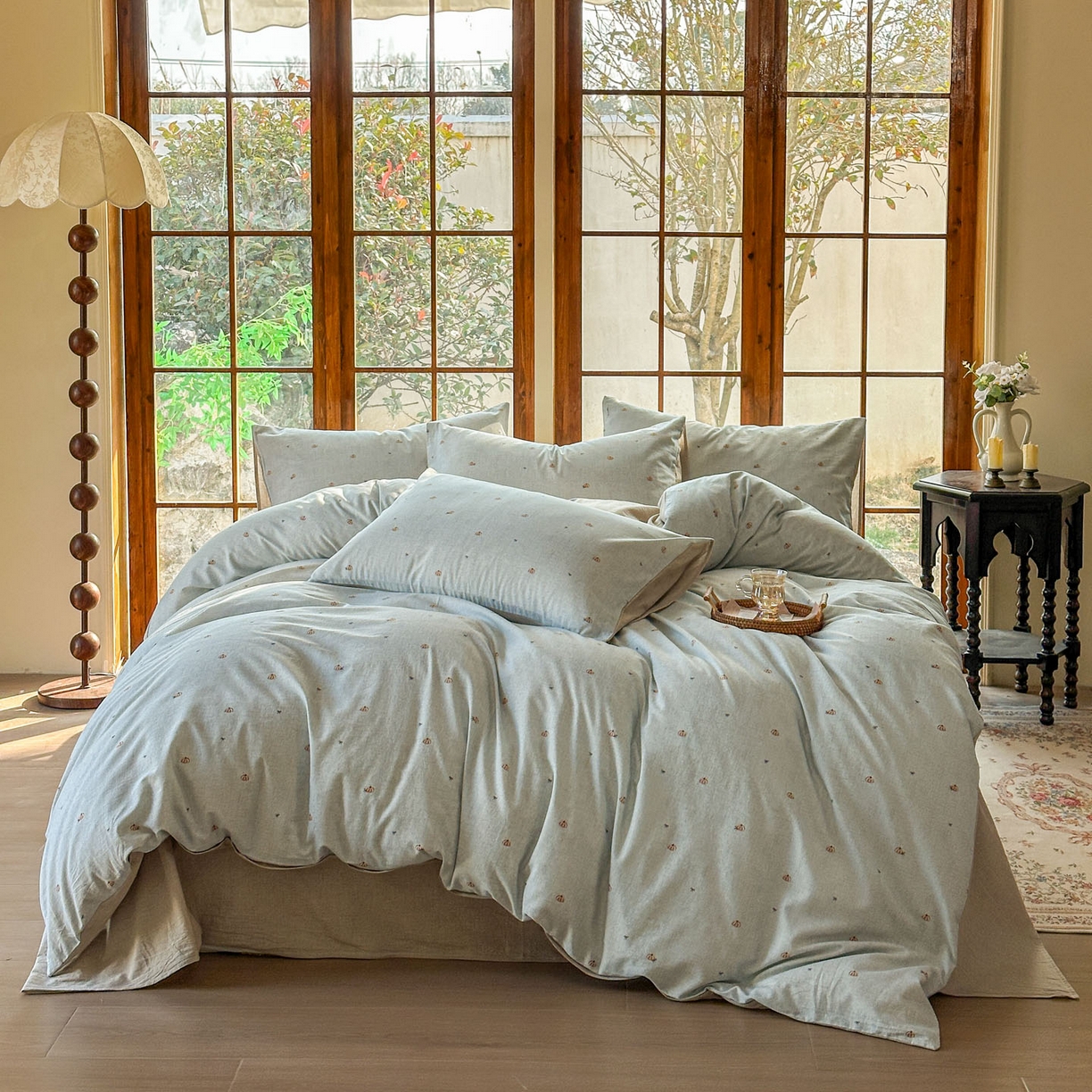 田野 2026新款全棉棉麻四件套-碎花系列 小南瓜