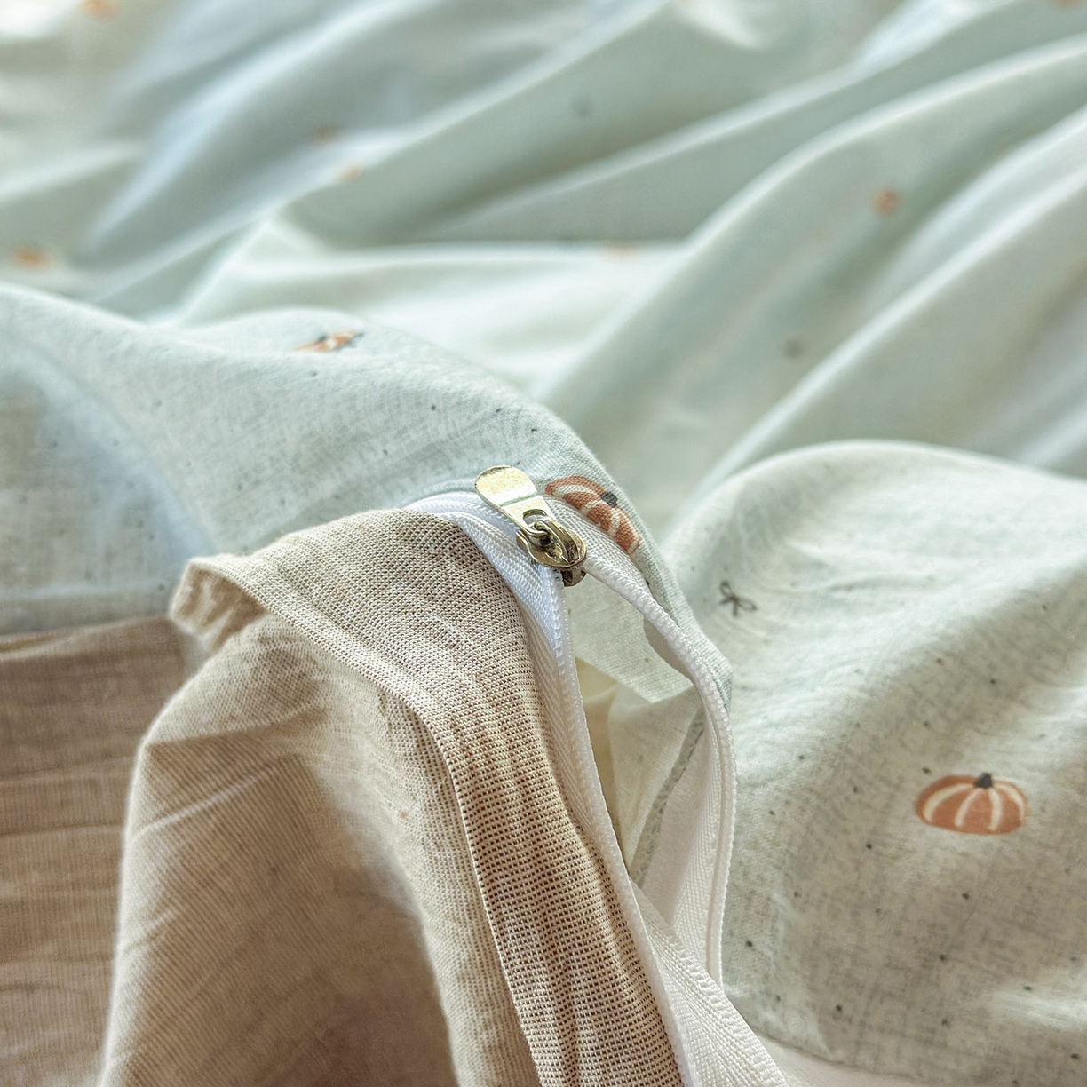 91家纺网 家纺一手货源 找家纺 田野 2026新款全棉棉麻四件套-碎花系列 小南瓜