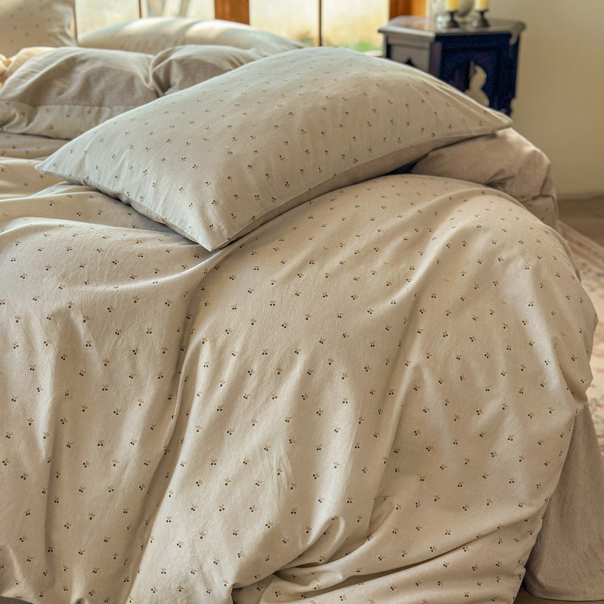 91家纺网 家纺一手货源 找家纺 田野 2026新款全棉棉麻四件套-碎花系列 小樱桃