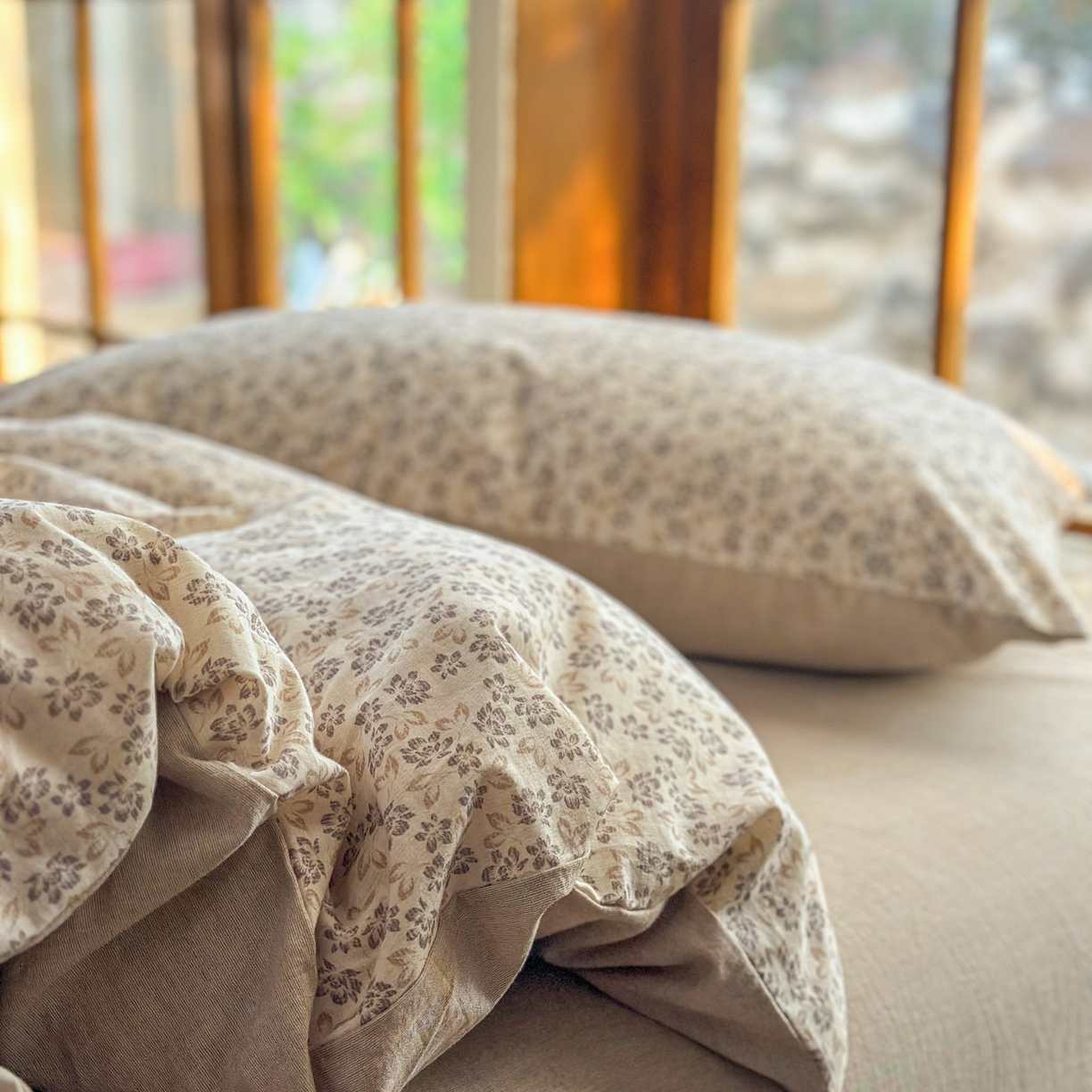 91家纺网 家纺一手货源 找家纺 田野 2026新款全棉棉麻四件套-碎花系列 春风南岸 米