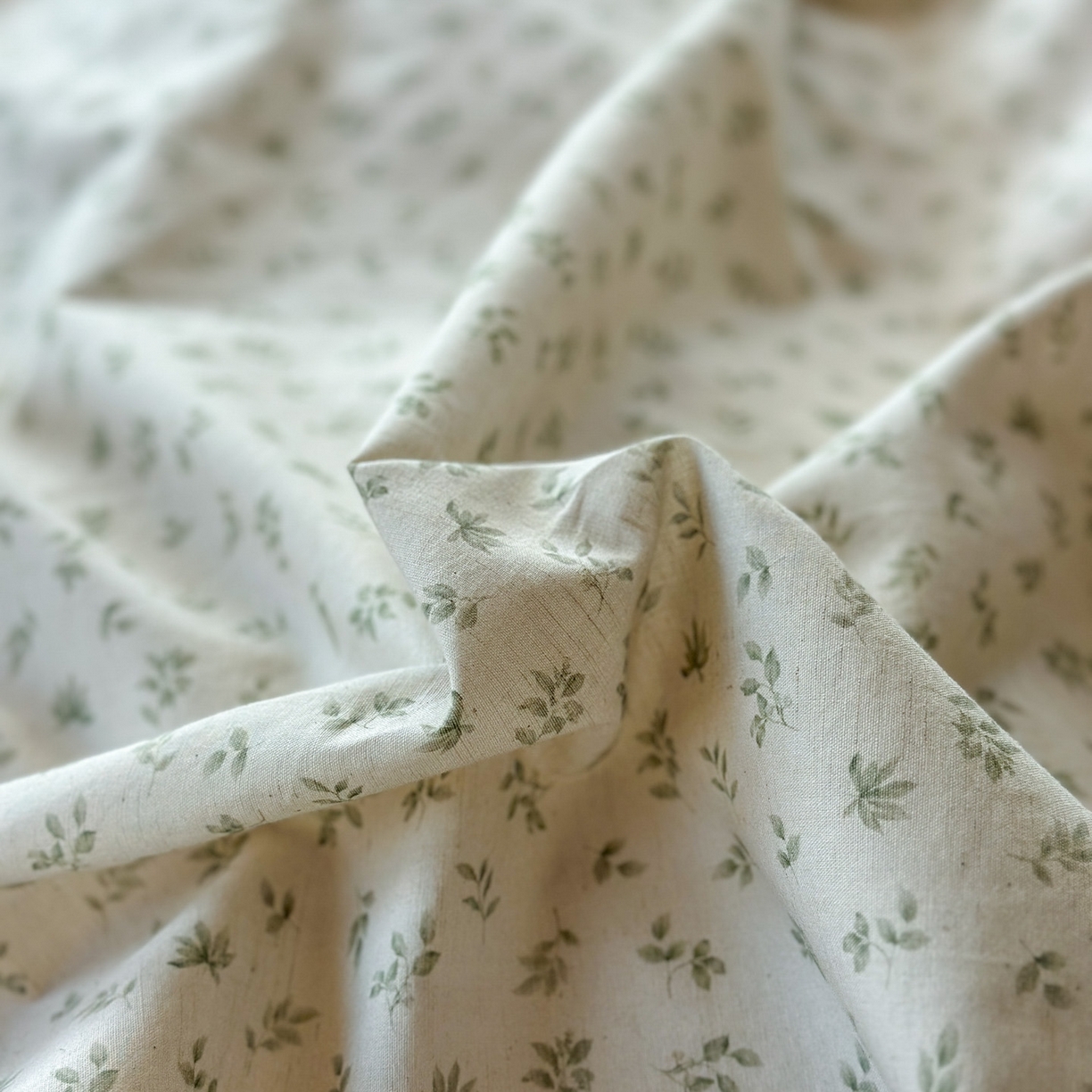 91家纺网 家纺一手货源 找家纺 田野 2026新款全棉棉麻四件套-碎花系列 清风絮语 绿