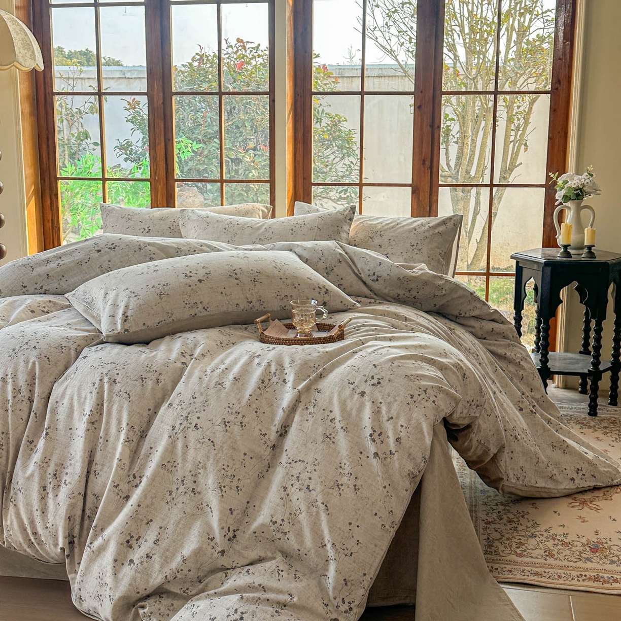 91家纺网 家纺一手货源 找家纺 （总）田野 2026新款全棉棉麻四件套-碎花系列