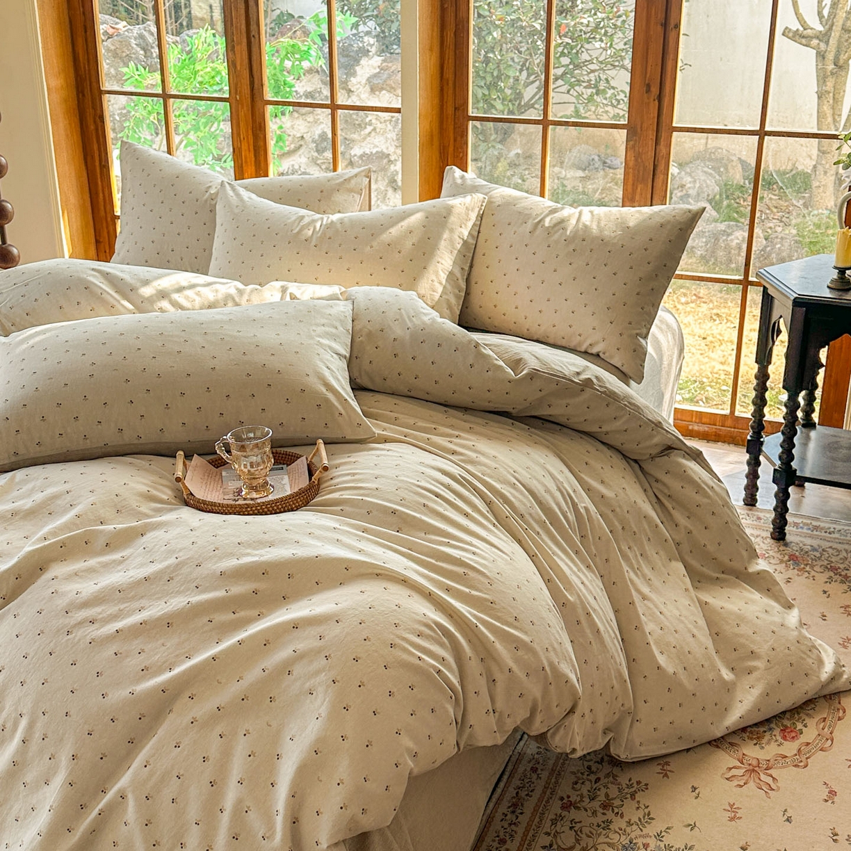 91家纺网 家纺一手货源 找家纺 田野 2026新款全棉棉麻四件套-碎花系列 小樱桃