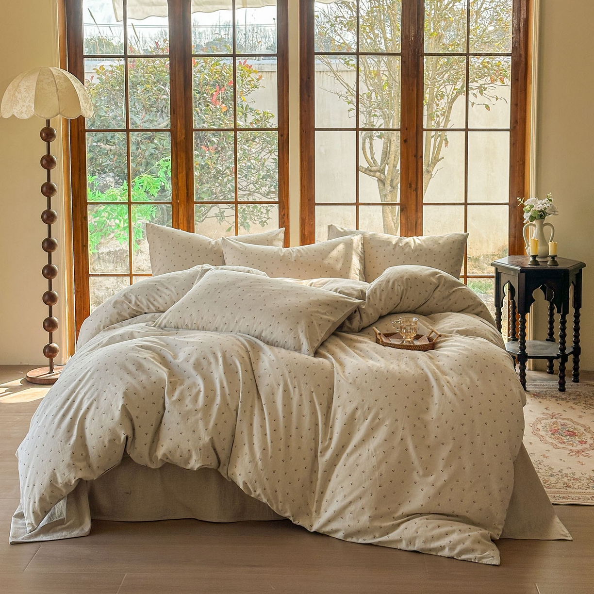 91家纺网 家纺一手货源 找家纺 （总）田野 2026新款全棉棉麻四件套-碎花系列