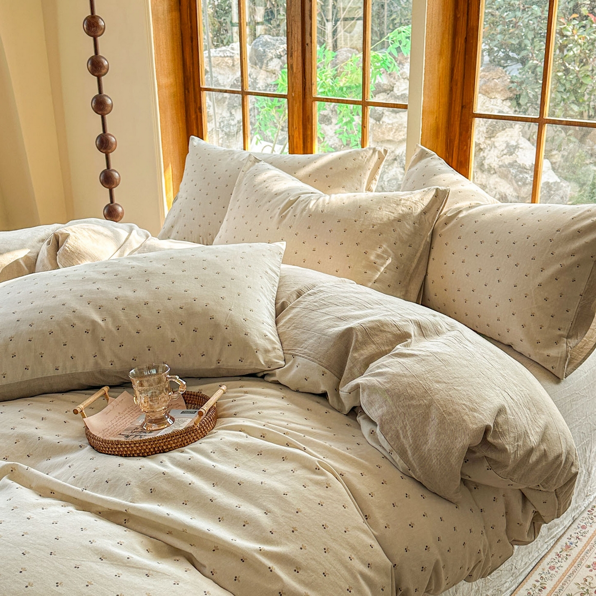 91家纺网 家纺一手货源 找家纺 田野 2026新款全棉棉麻四件套-碎花系列 小樱桃