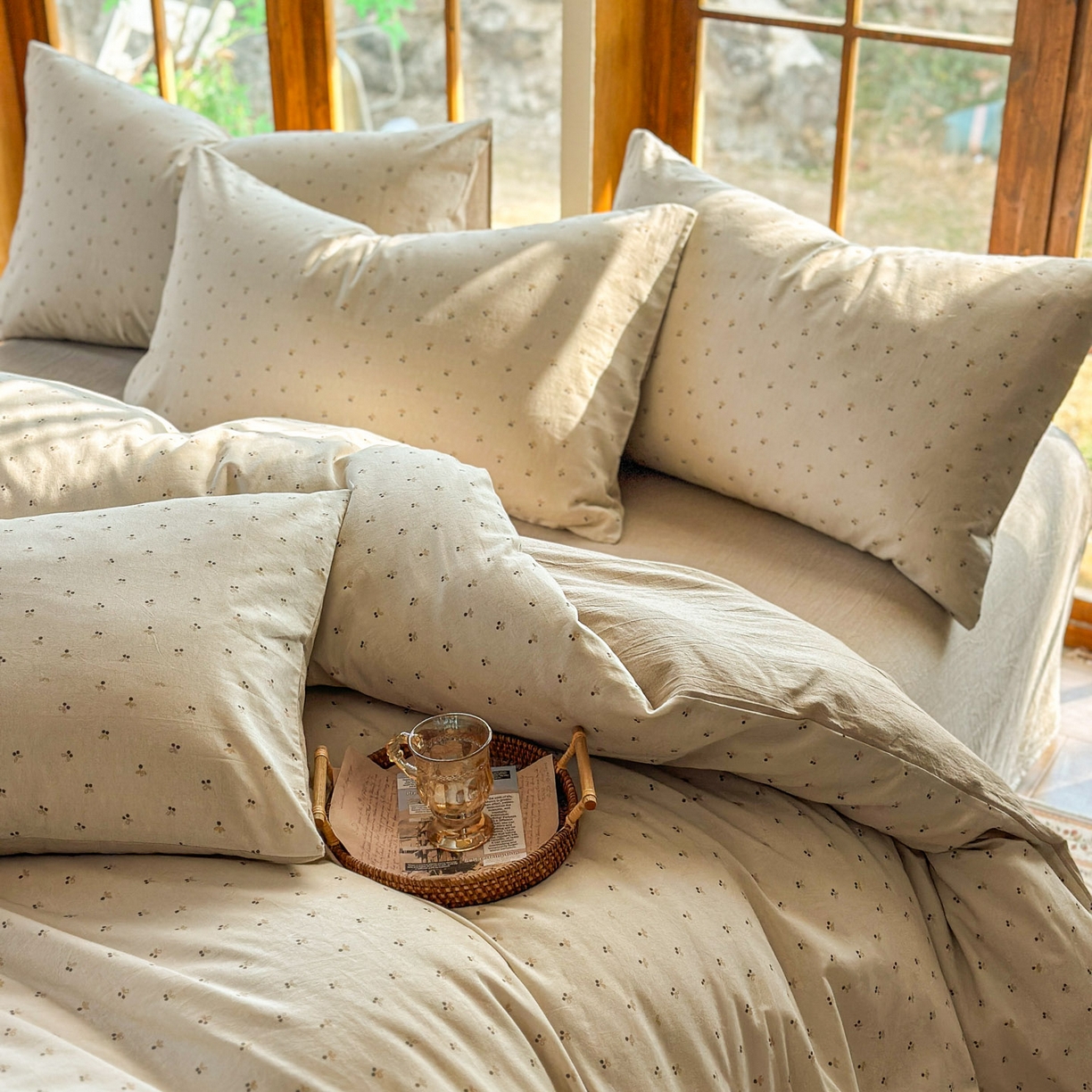 91家纺网 家纺一手货源 找家纺 田野 2026新款全棉棉麻四件套-碎花系列 小樱桃