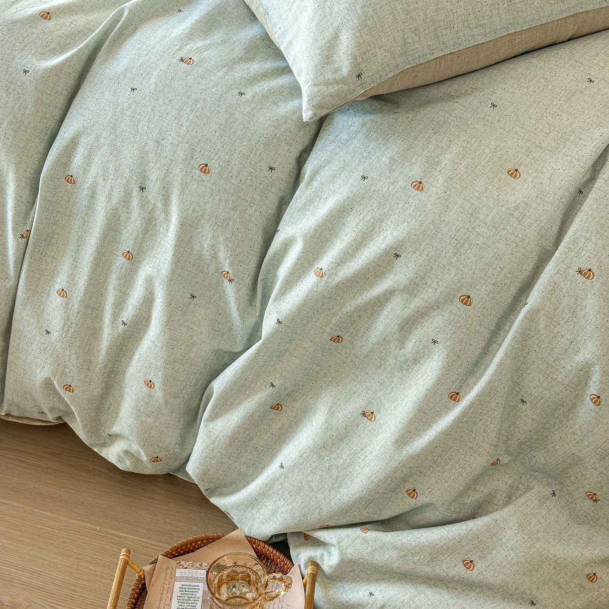 91家纺网 家纺一手货源 找家纺 田野 2026新款全棉棉麻四件套-碎花系列 小南瓜