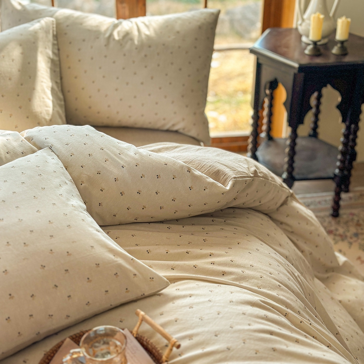 91家纺网 家纺一手货源 找家纺 田野 2026新款全棉棉麻四件套-碎花系列 小樱桃