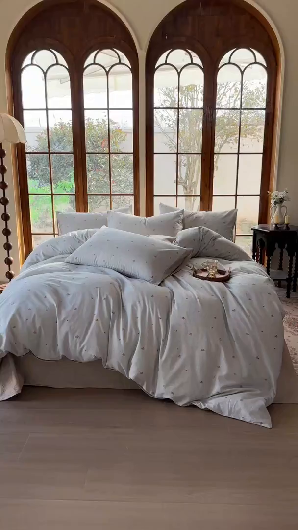 91家纺网 家纺一手货源 找家纺 田野 2026新款全棉棉麻四件套-碎花系列 小樱桃