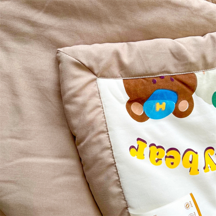 91家纺网 家纺一手货源 找家纺 爱屋及屋 2026新款小清新水洗棉棉花夏被夏凉被空调被 复古小熊