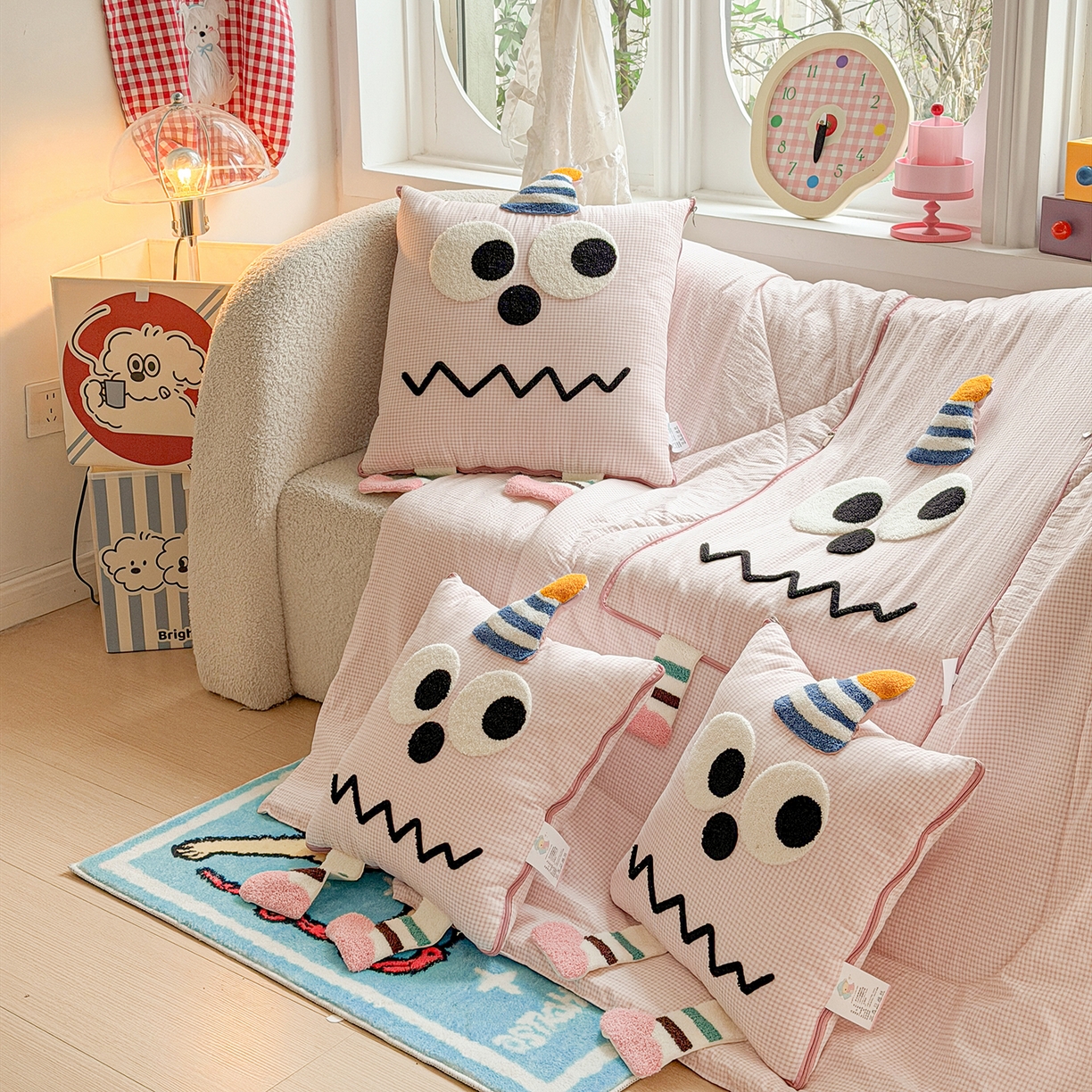 91家纺网 家纺一手货源 找家纺 （总）古本家居 2026新款四季款水洗哈吉米抱枕被