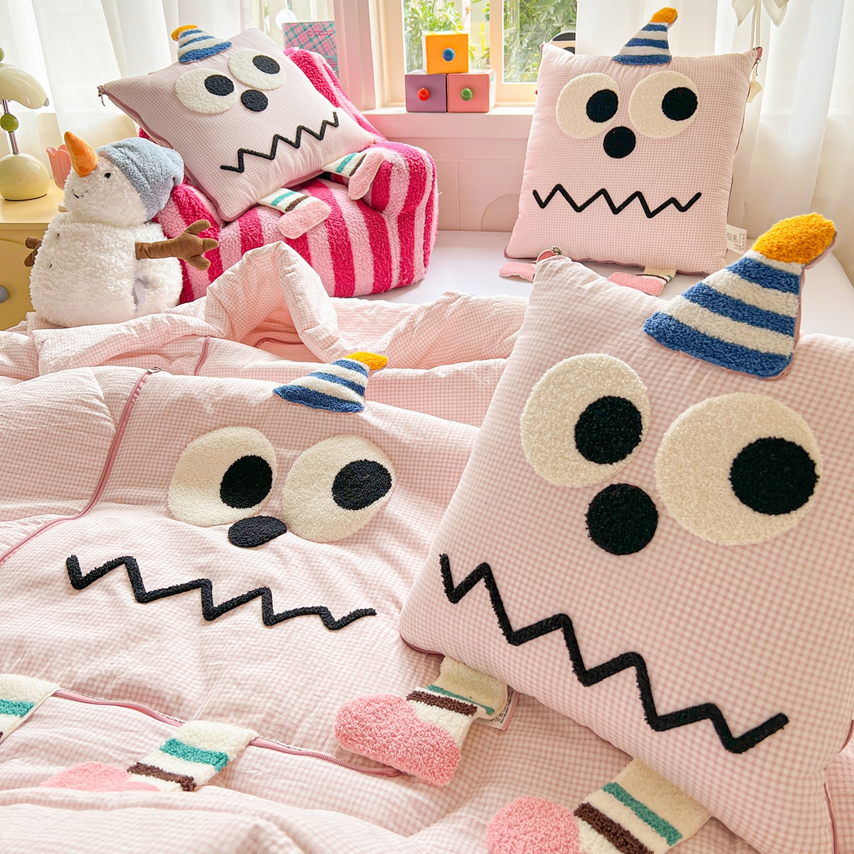 91家纺网 家纺一手货源 找家纺 （总）古本家居 2026新款四季款水洗哈吉米抱枕被