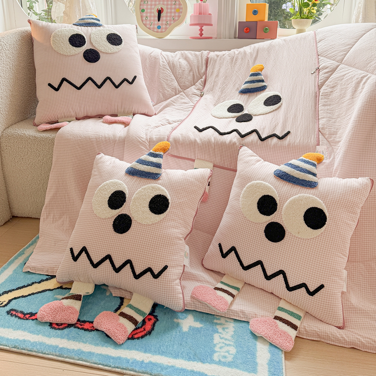 91家纺网 家纺一手货源 找家纺 （总）古本家居 2026新款四季款水洗哈吉米抱枕被