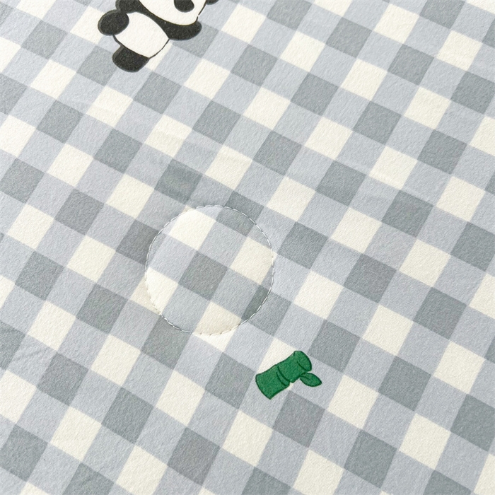 91家纺网 家纺一手货源 找家纺 爱屋及屋 2026新款小清新水洗棉棉花夏被夏凉被空调被 蓝格子熊猫