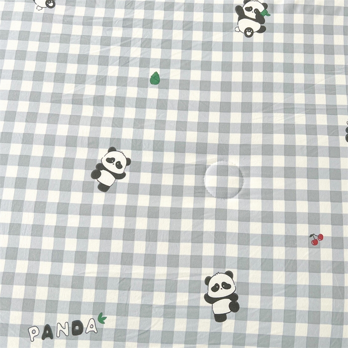 91家纺网 家纺一手货源 找家纺 爱屋及屋 2026新款小清新水洗棉棉花夏被夏凉被空调被 蓝格子熊猫