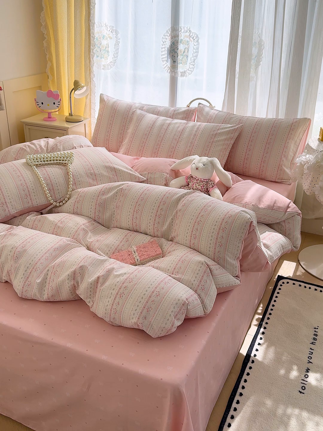 91家纺网 家纺一手货源 找家纺 铺尚美家纺 2026新款12868新疆全棉纯棉印花四件套（提供质检报告 浅纹蓝-粉