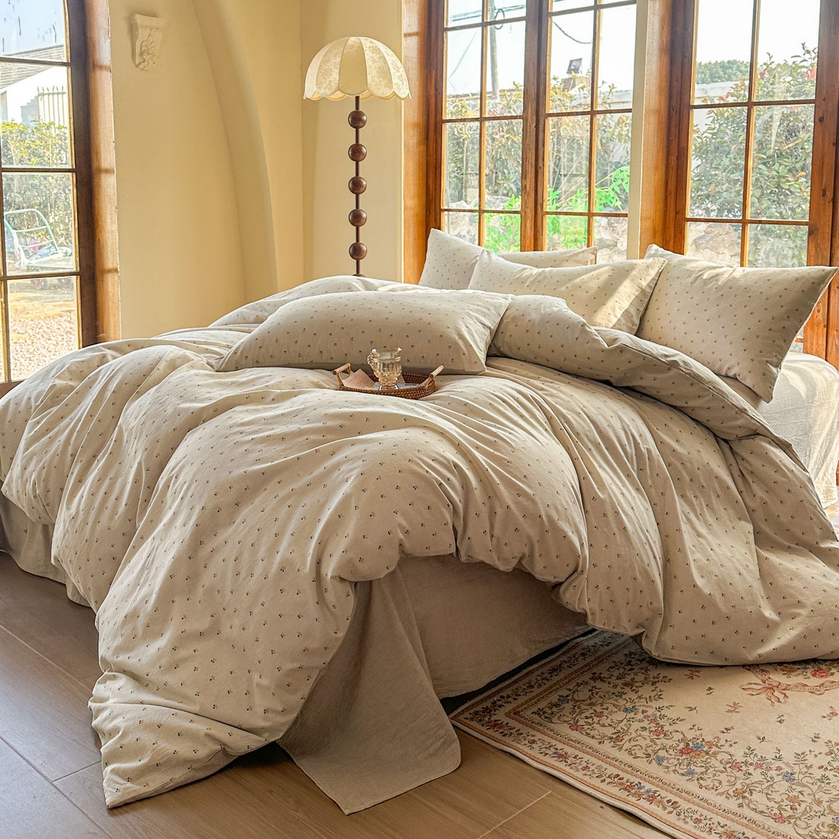 91家纺网 家纺一手货源 找家纺 田野 2026新款全棉棉麻四件套-碎花系列 小樱桃