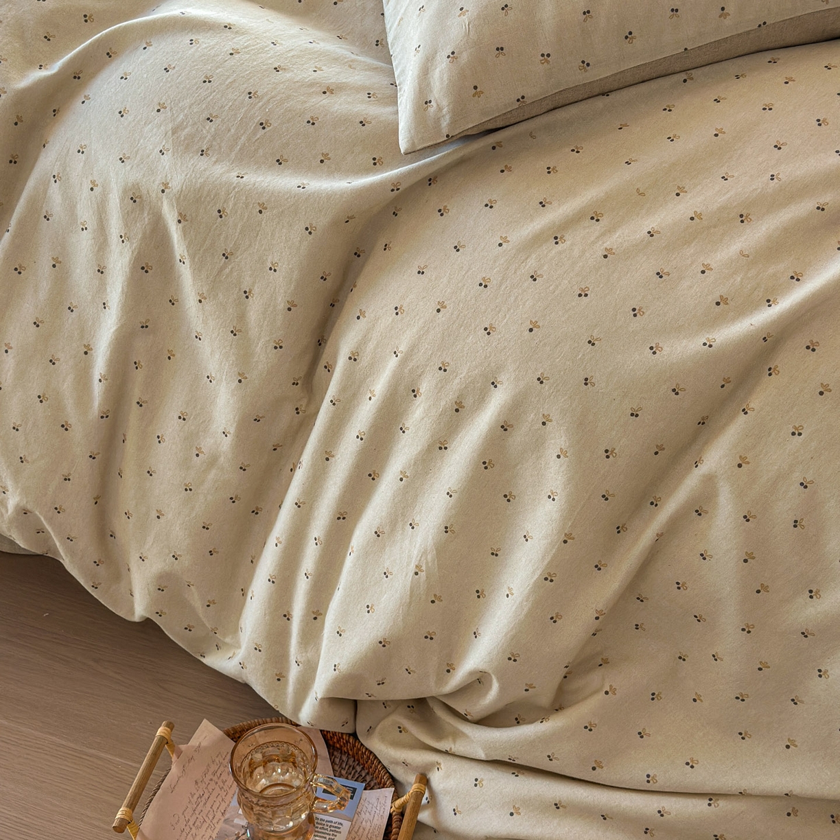 91家纺网 家纺一手货源 找家纺 田野 2026新款全棉棉麻四件套-碎花系列 小樱桃