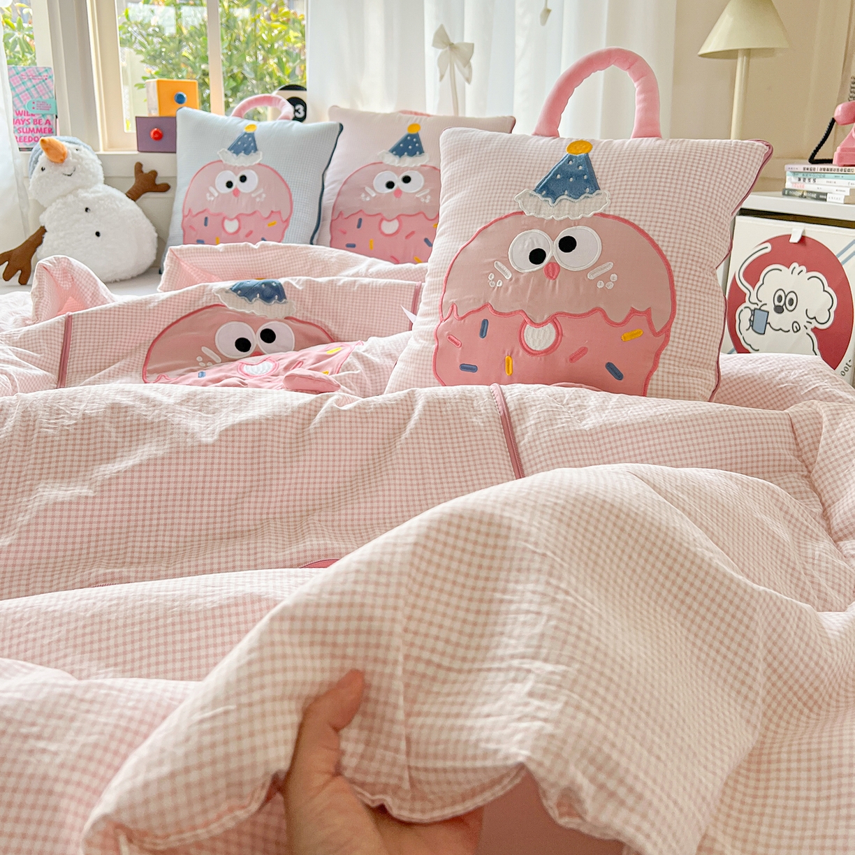 91家纺网 家纺一手货源 找家纺 （总）古本家居 2026新款四季款水洗曲奇抱枕被