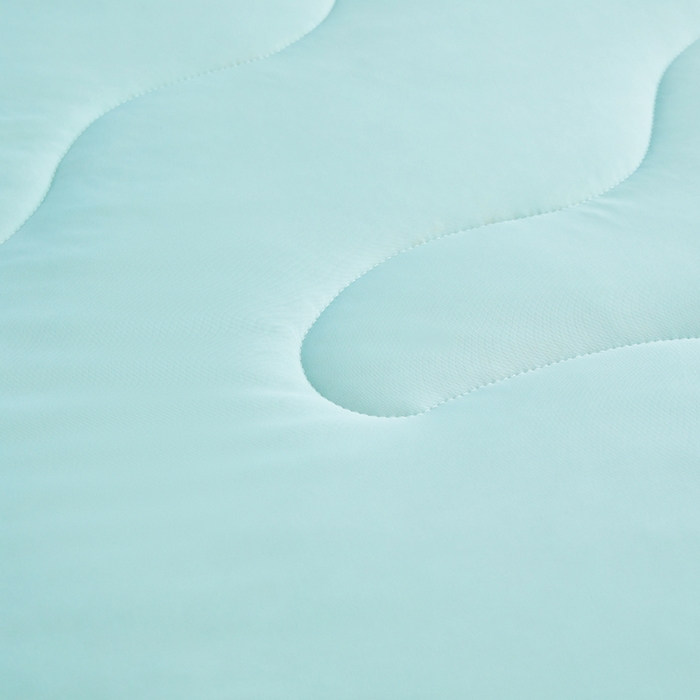 91家纺网 家纺一手货源 找家纺 沐晴家纺 2026新款A类氨纶凉感丝双拼纯色空调被大豆夏被 冰川蓝粉