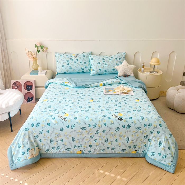 91家纺网 家纺一手货源 找家纺 爱屋及屋 2026新款小清新水洗棉棉花夏被夏凉被空调被 落落繁花