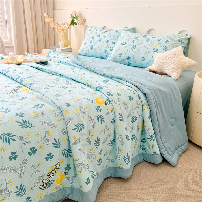 91家纺网 家纺一手货源 找家纺 爱屋及屋 2026新款小清新水洗棉棉花夏被夏凉被空调被 落落繁花