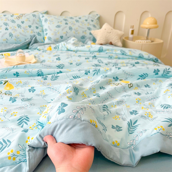 91家纺网 家纺一手货源 找家纺 爱屋及屋 2026新款小清新水洗棉棉花夏被夏凉被空调被 落落繁花