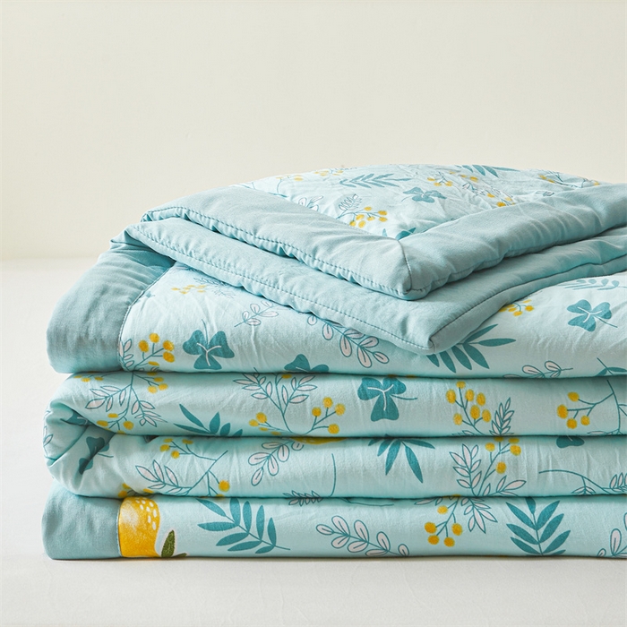 91家纺网 家纺一手货源 找家纺 爱屋及屋 2026新款小清新水洗棉棉花夏被夏凉被空调被 落落繁花