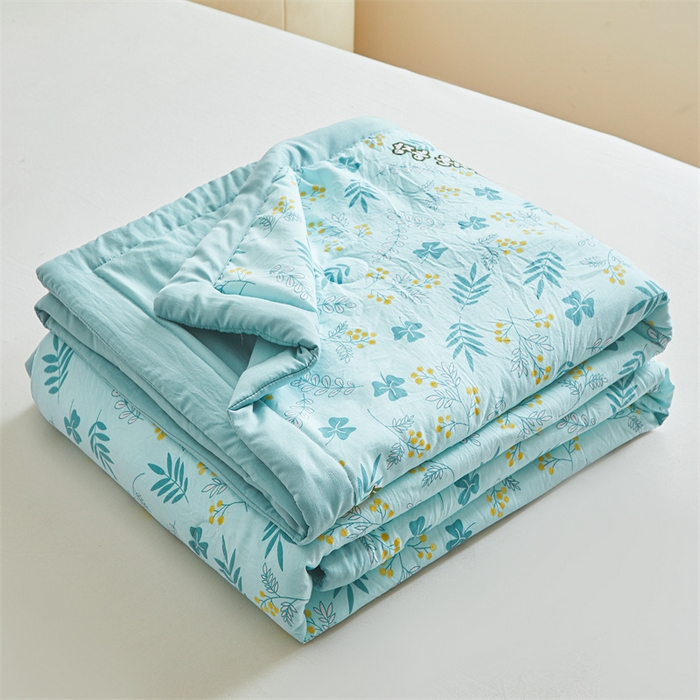 91家纺网 家纺一手货源 找家纺 爱屋及屋 2026新款小清新水洗棉棉花夏被夏凉被空调被 落落繁花