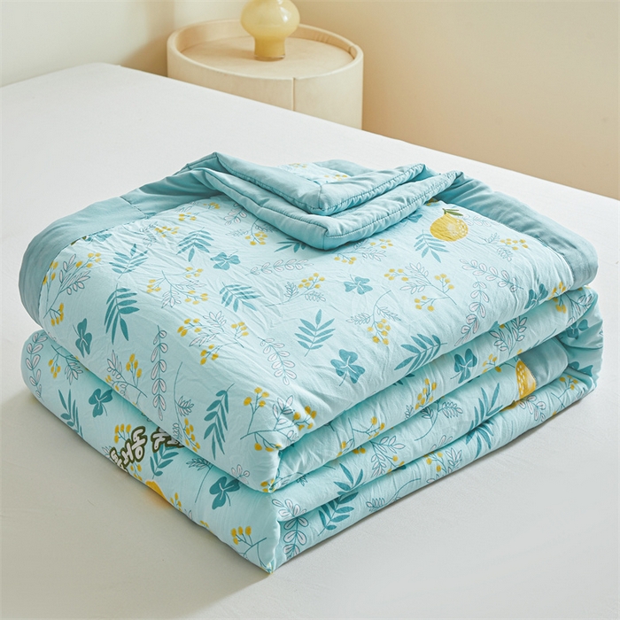 91家纺网 家纺一手货源 找家纺 爱屋及屋 2026新款小清新水洗棉棉花夏被夏凉被空调被 落落繁花