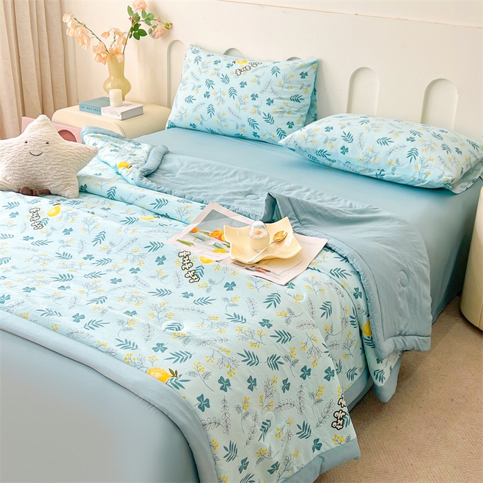 91家纺网 家纺一手货源 找家纺 爱屋及屋 2026新款小清新水洗棉棉花夏被夏凉被空调被 落落繁花