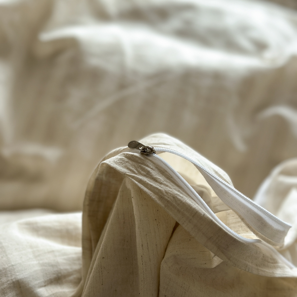 91家纺网 家纺一手货源 找家纺 田野 2026新款全棉棉麻四件套-条纹系列 禾风 米驼