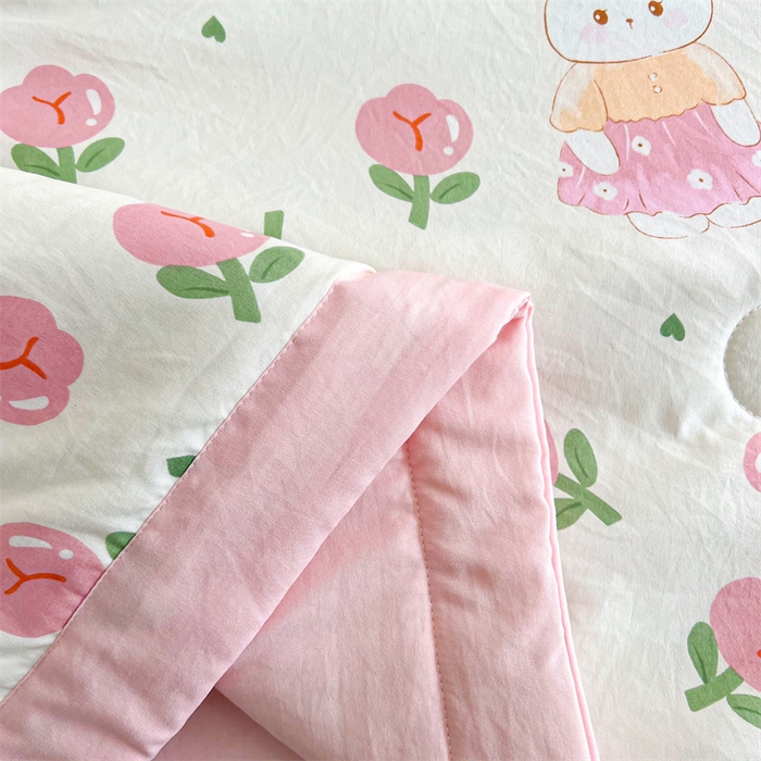 91家纺网 家纺一手货源 找家纺 爱屋及屋 2026新款小清新水洗棉棉花夏被夏凉被空调被 曼塔玫瑰