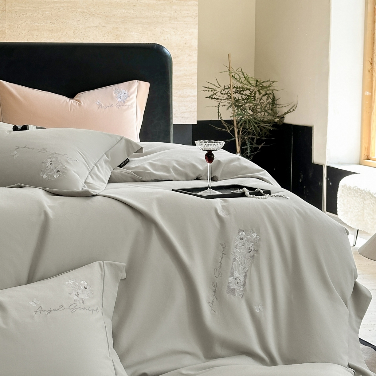 （总）芯丝路家纺 2026新款全棉磨毛工艺绣花款四件套-春谣